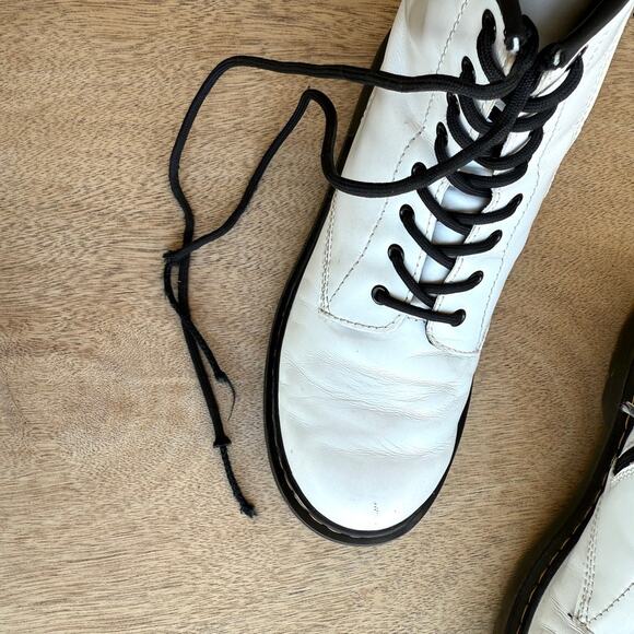 Dr. Martens 1460 Pascal Boots White Leather Lace Up Combat Punk Unisex 5 Women 6 - Picture 8 of 8